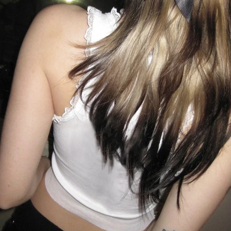 y2k Bow Lace Tank Tops O Neck Sleeveless Vintage Mini Vest Harajuku Grunge Basic Casual Camisole Korean Tee 240810