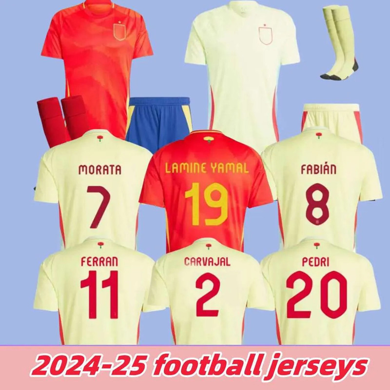 24 25 GAVI PEDRI MORATA Spain Soccer Jerseys LAMINE YAMAL OLMO MERINO RODRIGO CARVAL FERRAN 2024 Payer Fans SpainS CUBARSI OIARZABAL WILLIAMS JR footba men kids