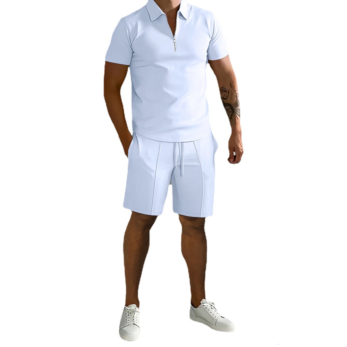 Men's Summer Casual Short Sleeve Polo & Shorts Set - Breathable, Loose Fit, Perfect for Everyday Wear