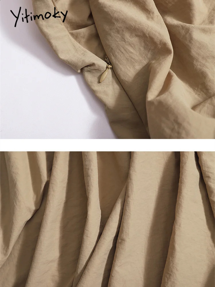 Yitimoky twopiece womens retro sleeveless zipper top casual high waisted belt Midi skiing set 240810