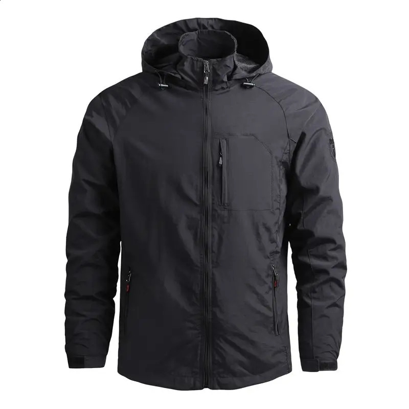 Spring Men Outdoor Waterproof Jacket Plus Size Windbreaker Rain Coat Breathable Fishing Camping Tactical Jackets Male Clothing 240809