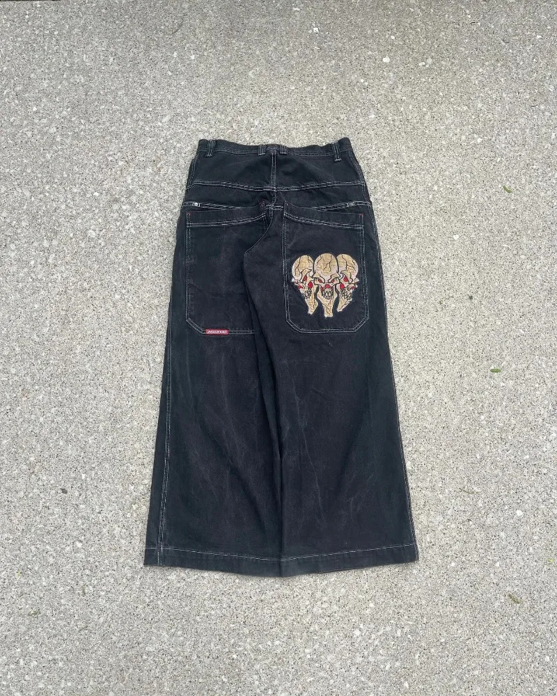 Y2K Baggy Jeans vintage JNCO high quality Embroidered jeans Harajuku Hip Hop streetwear high waisted fashion wide leg jeans 240809