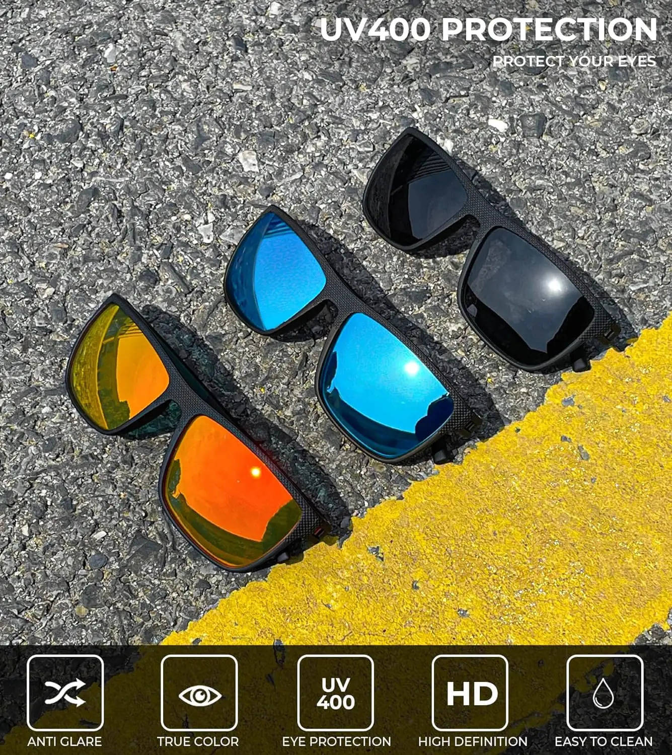 3 packs of polarized mens sunglasses lightweight sunglasses with UV protection used for driving fishing golf cool mens sunglasses 240810
