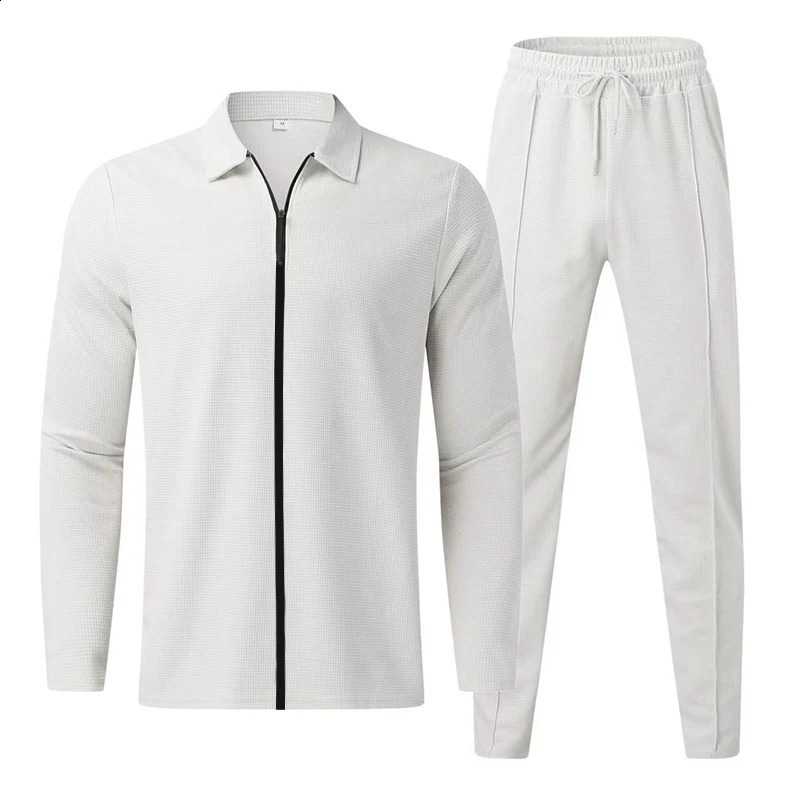 2024 Mens Set Spring Fall Simple Style Casual Sportswear Zipper Jacket And Pants Twopiece Suit y240819