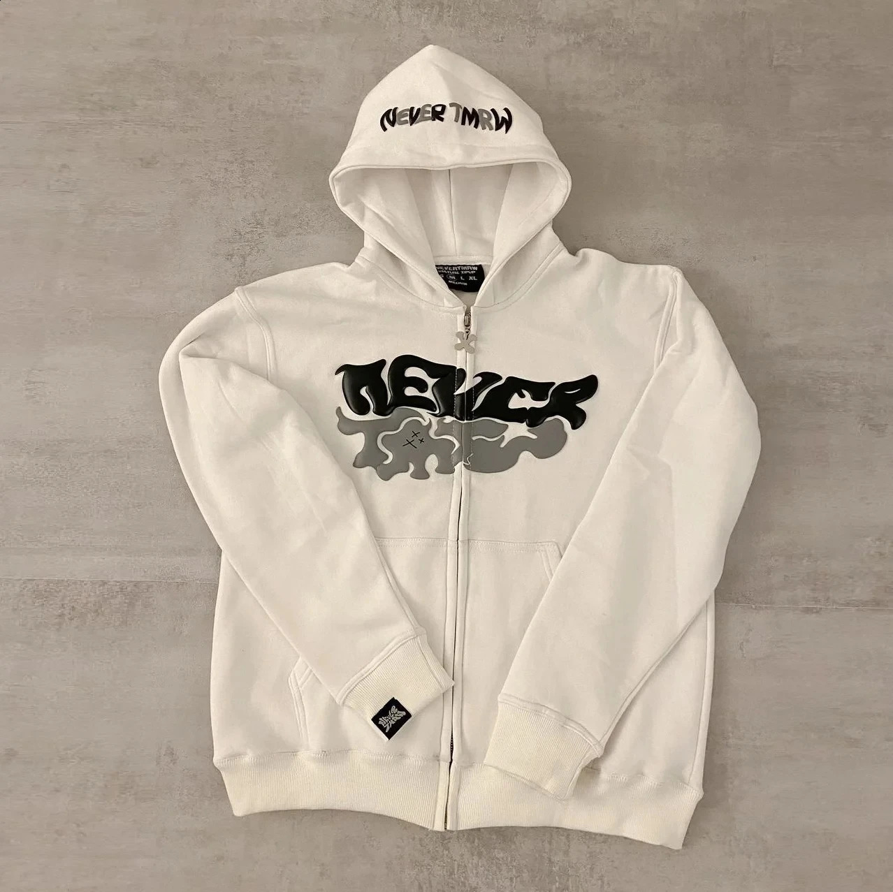 Y2K Hip Hop bet Graphic Printing Black Super Large Hoodie Sportswear Mens Harajuku Zipper Hoodie Street Clothing Zipper Hoodie240810