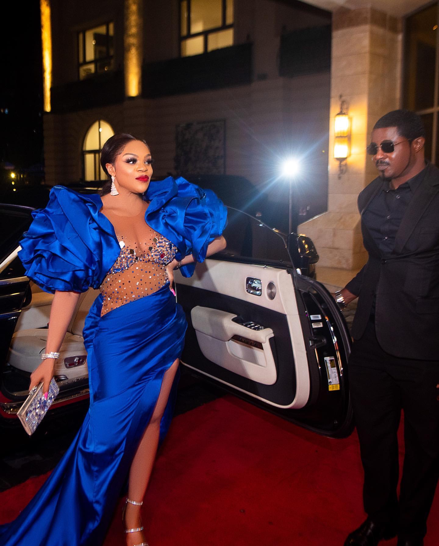 2024 Plus Size Royal Blue Illusion Mermaid Prom Dress Satin Promdress Crystals Evening Formal Party Second Reception Birthday Engagement Gowns Dresses