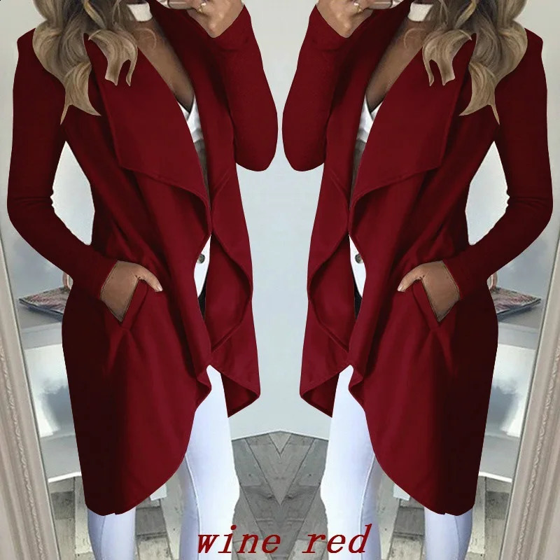 Solid color lapel ultrathin long sleeved trench coat for women 240810