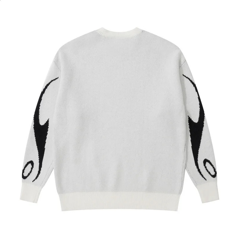 Womens sweaters mens Pulleys creative striped knitted streetwear womens oversized Harajuku O-neck knitted clothing emo240810bj - view 6