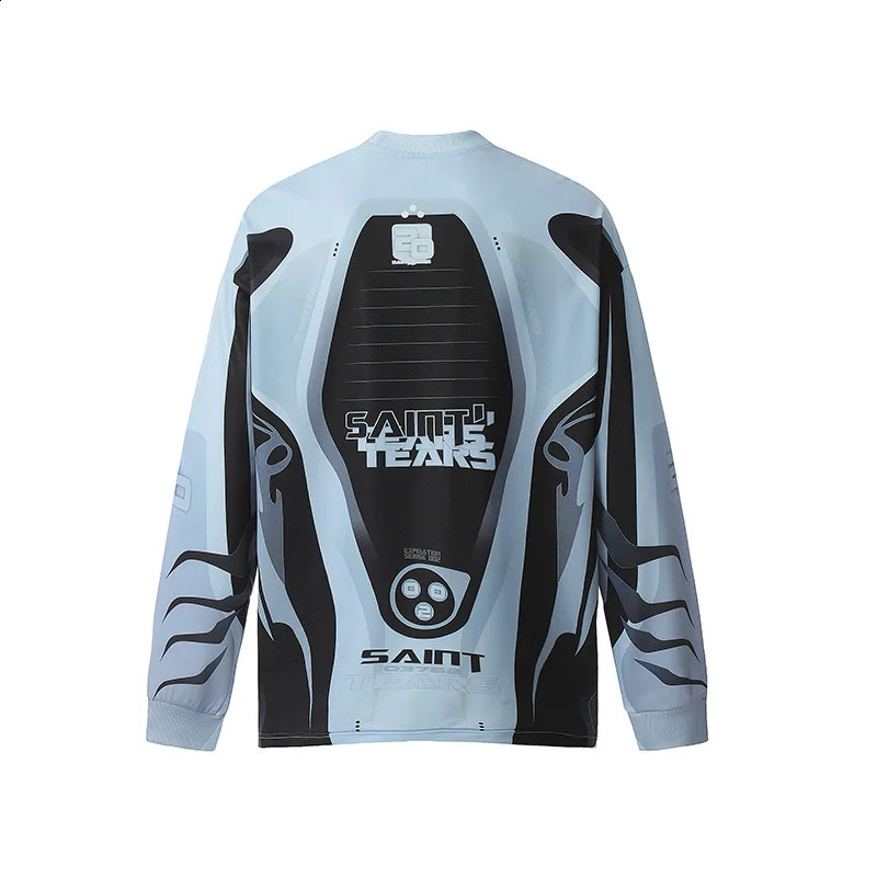 High quality hiphop casual SAINT TEARS long sleeved Tshirt mens loose high street top printing 240810