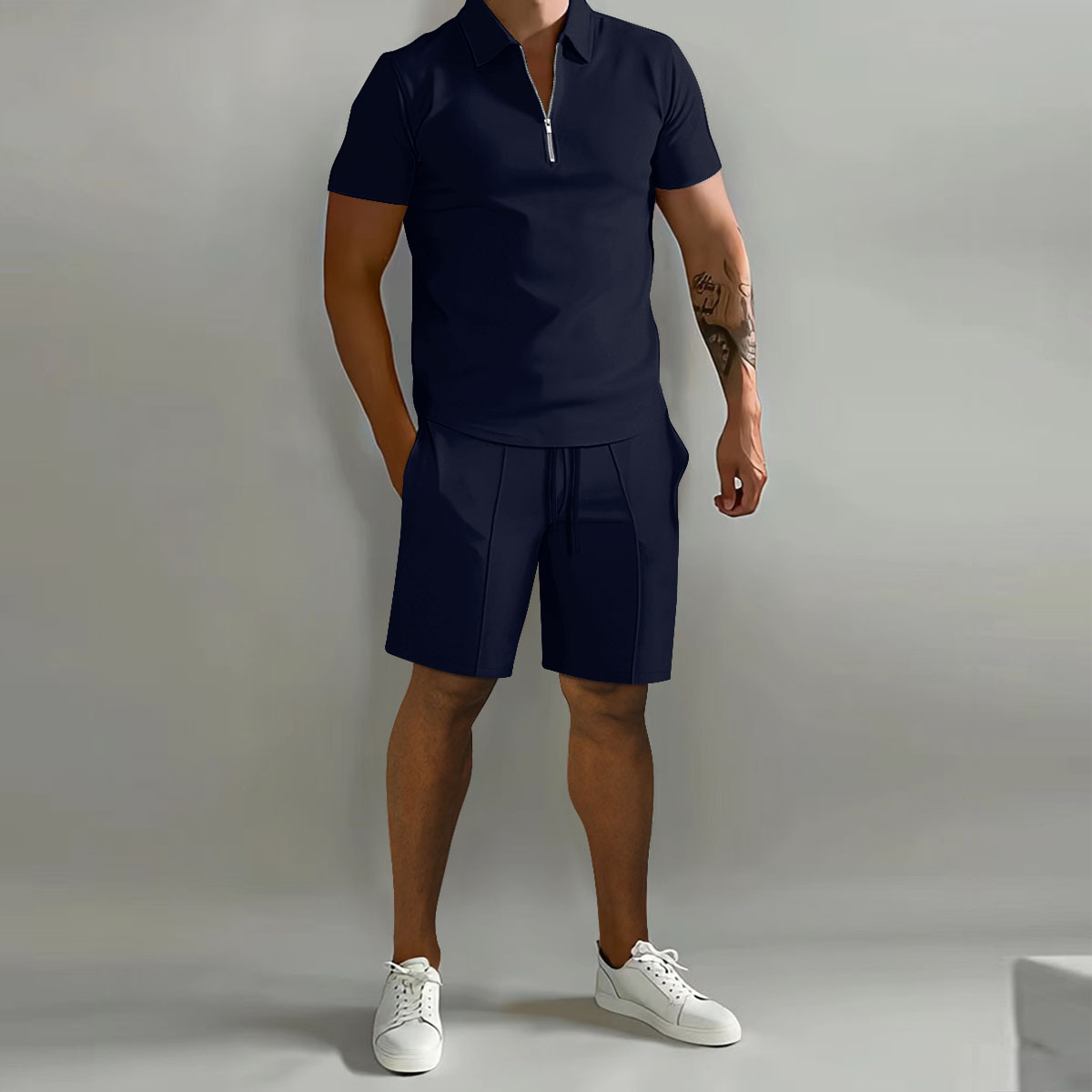 Men's Summer Casual Short Sleeve Polo & Shorts Set - Breathable, Loose Fit, Perfect for Everyday Wear