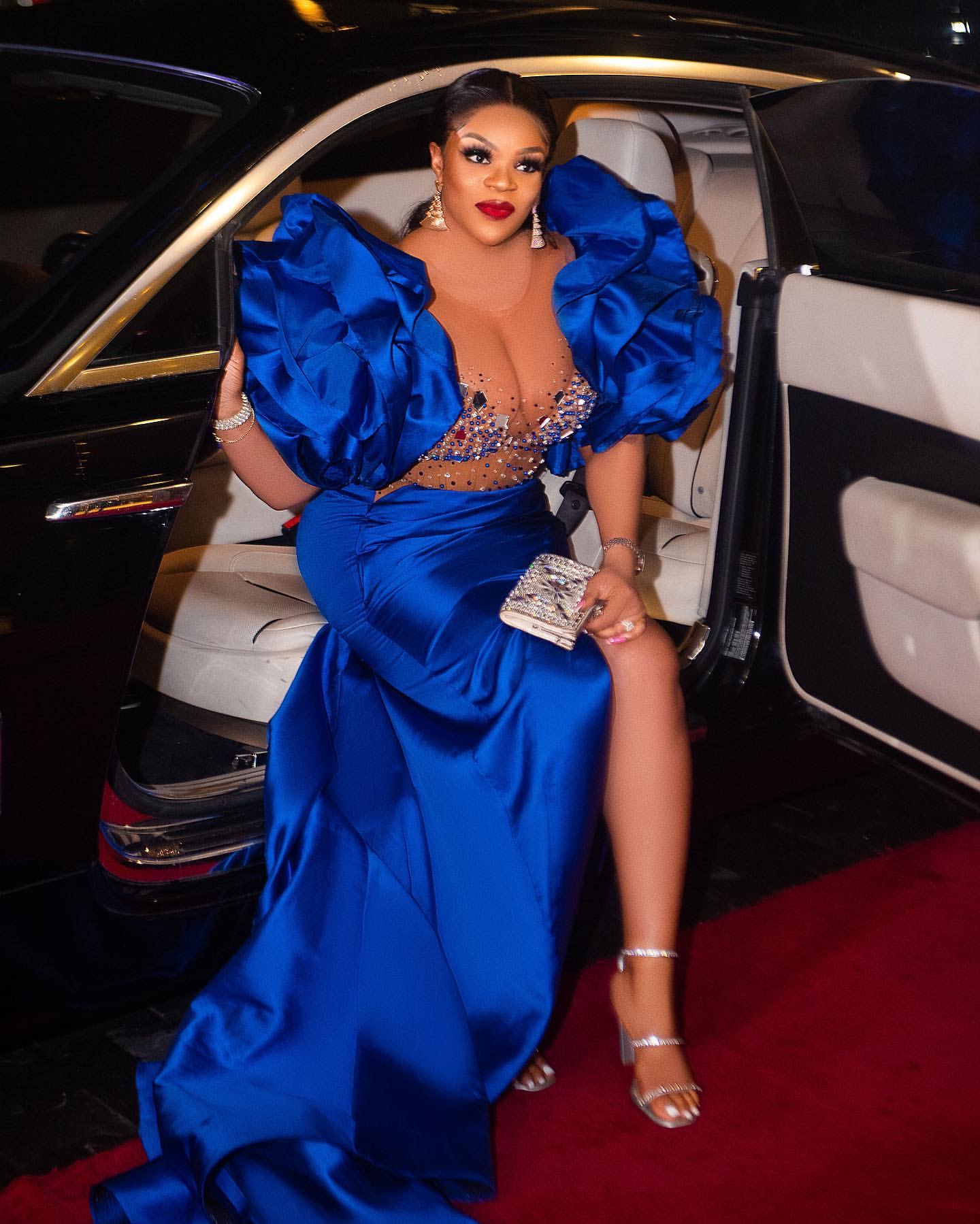 2024 Plus Size Royal Blue Illusion Mermaid Prom Dress Satin Promdress Crystals Evening Formal Party Second Reception Birthday Engagement Gowns Dresses