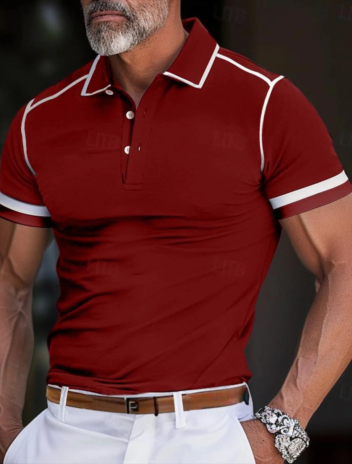 Summer Mens Leisure POLO Shirt Mens Fashion Sports and Fitness POLO Shirt Top T-shirt S-XXL Dijon Fabric Solid color shirt 240810