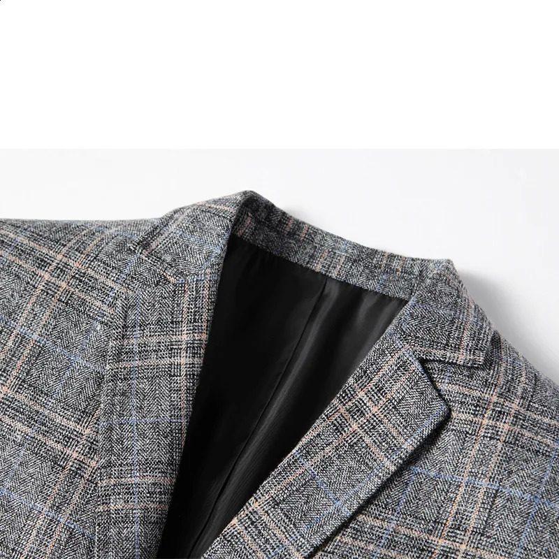 2023 Mens Suit Jacket Highquality Clothing Business Casual Blazers Handsome Plaid Slim Fit Blazer Size 4XLM 240810