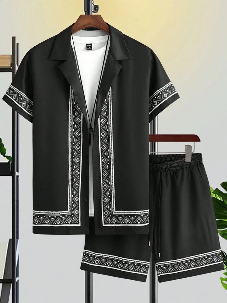Everyday Fashion Mens Shortsleeved Shirt Summer And Beach Shorts Suit Street Casual 240819
