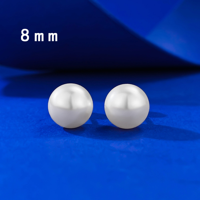 Sterg Pearl Stud Earrings Simple & Elegant Jewelry Women, Perfect for Weddings, Parties | Real Sier