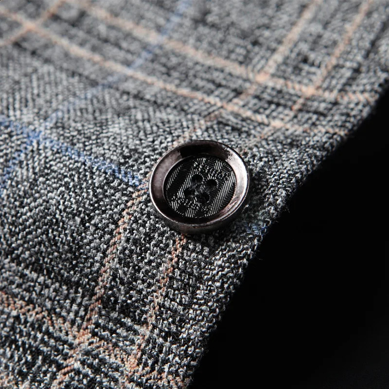 2023 Mens Suit Jacket Highquality Clothing Business Casual Blazers Handsome Plaid Slim Fit Blazer Size 4XLM 240810