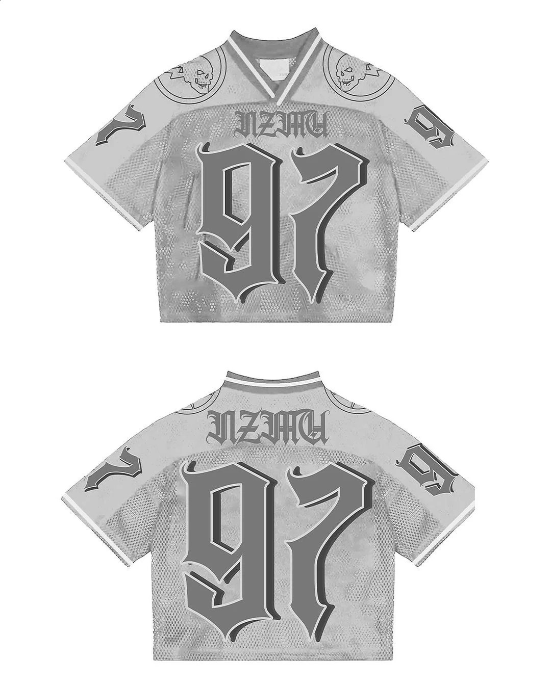 Fashionable street retro hiphop baseball sports shirt couple short sleeved Tshirt summer loose cotton digital top 240810