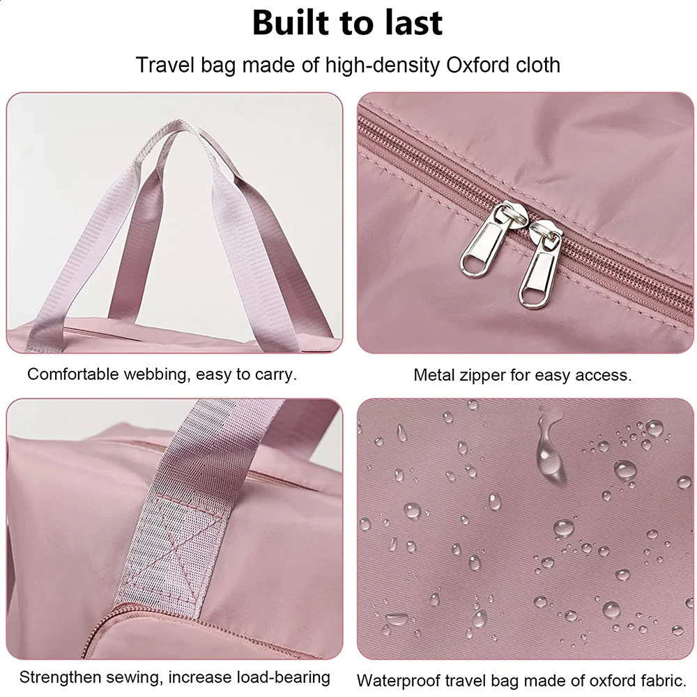 Large Capacity Folding Travel Bags Waterproof Luggage Tote Handbag Travel Duffle Bags Women Gym Yoga Storage Bags 250305
