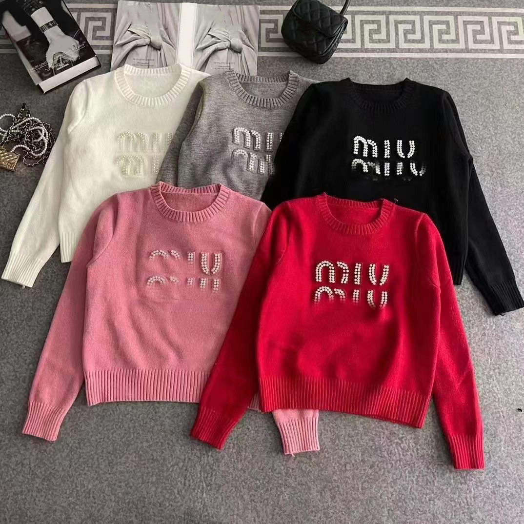 Designer womens sweaters Round neck knitting jacket fashion Pullover High End Jacquard sweater pure cotton Autumn winter letter knitwear high quality coats s-l