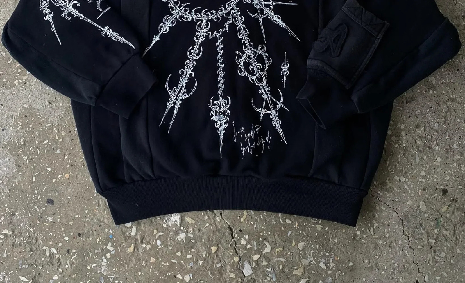 Vintage Zipper Hoodie Y2K Harajuku Gothic Pattern Patch Work Sweater Mens Hip Hop Super Harajuku Casual Street Wear 240810