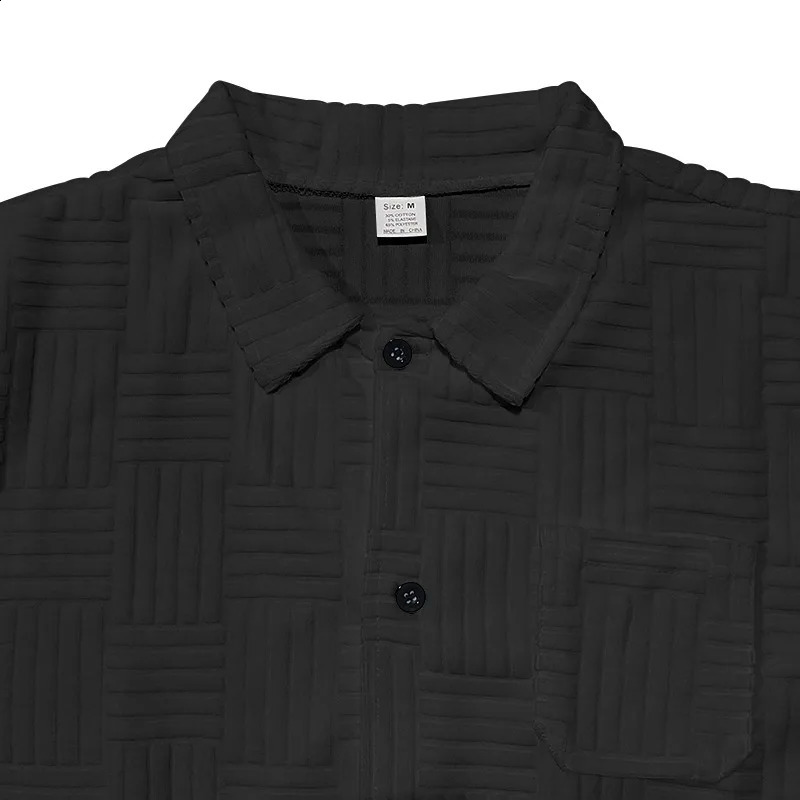 Explosion crossover comer jacquard button lapel polo shirt casual set240810