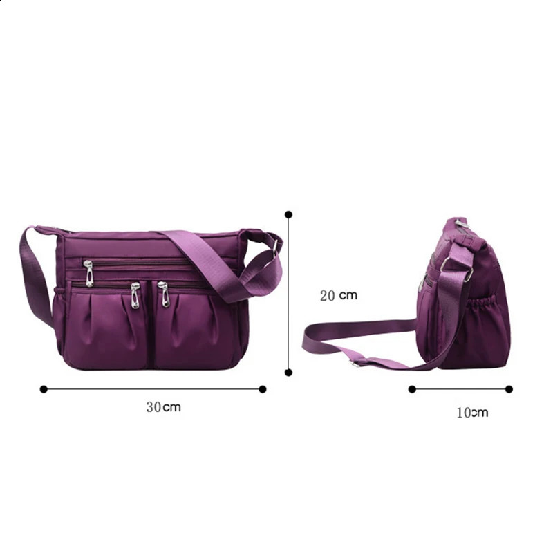 Nylon Crossbody Bag For Women Large Capacity Shoulder Multipocket Female Shopping Travel Lady Handbag Leisure Purse sac 240810Z