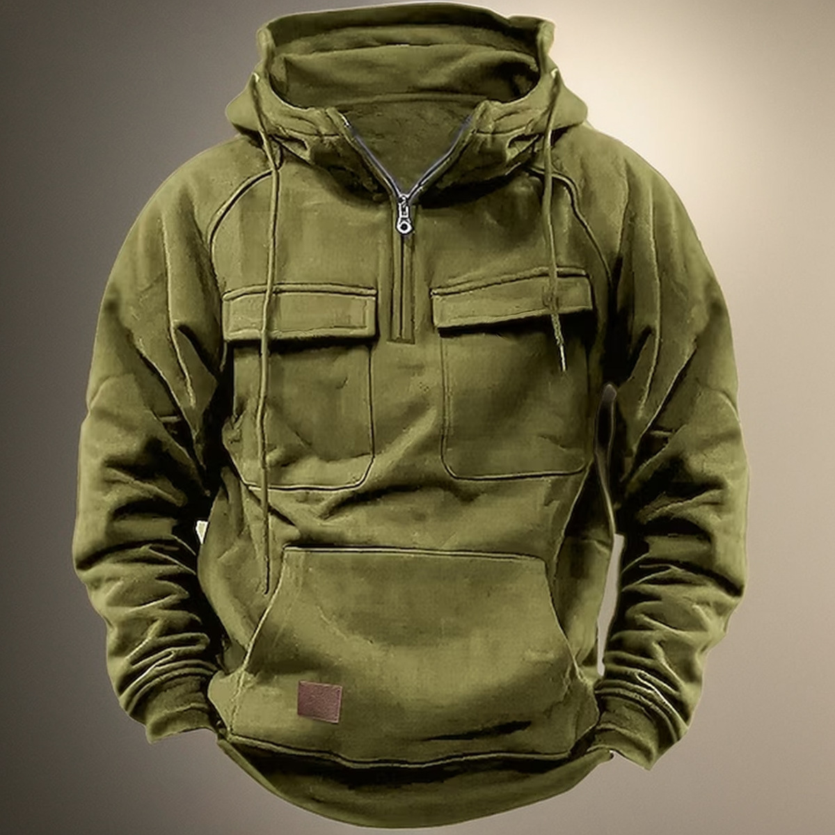 Men's hoodie, youth casual sports, autumn and winter new item, hooded solid color, loose fit
