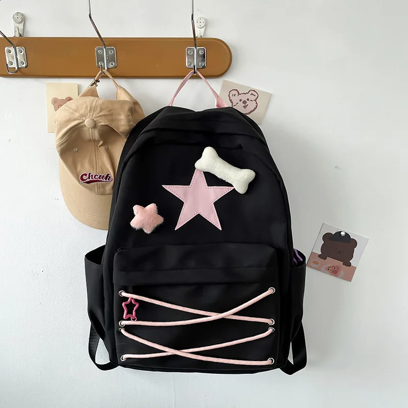 Japanese Y2k s Backapck Kawaii Womens Casual HarajukuTravel Book Bag Trendy Y2k College Student Schoolbags 240806