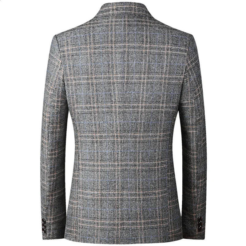 2023 Mens Suit Jacket Highquality Clothing Business Casual Blazers Handsome Plaid Slim Fit Blazer Size 4XLM 240810