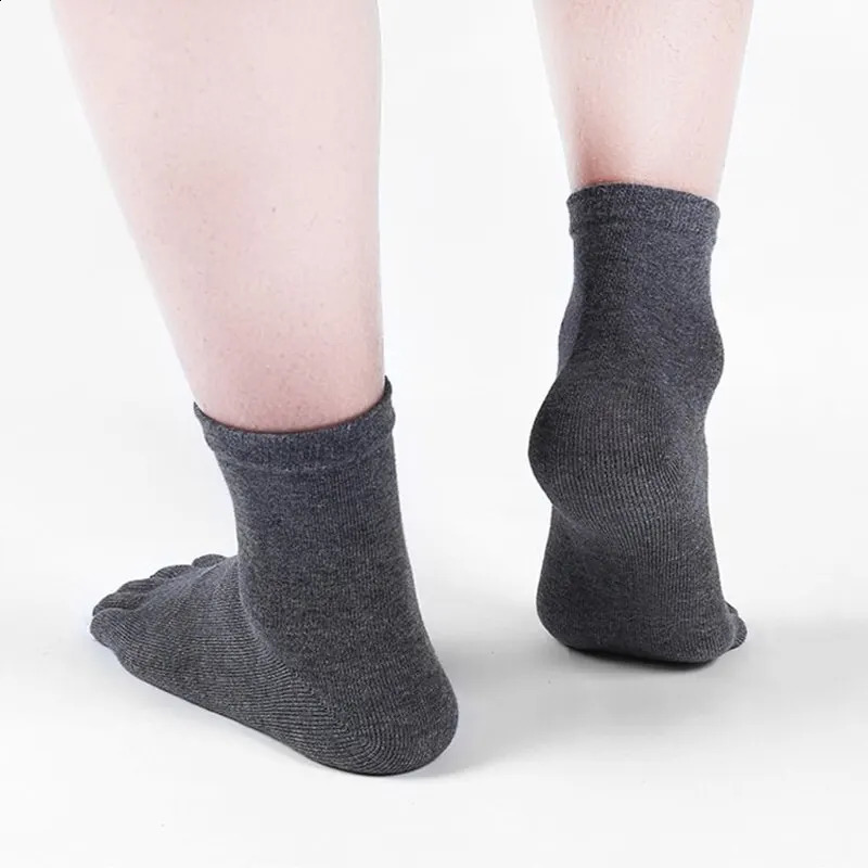 4 Pairs Mens Breathable Sweat Socks Toe Socks Novelty Socks Sports Socks 240812