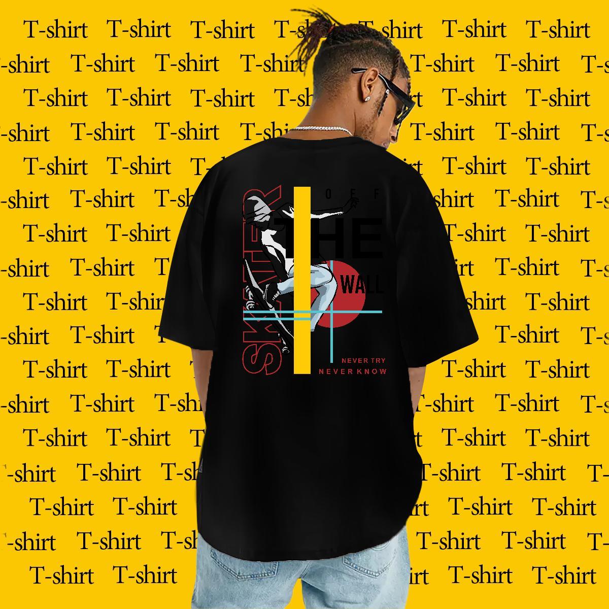 Wholesale T shirt character Tee Shirt 230g Cotton Beach Loose Fit Custom Printed Breathable Crew Neck Men Clothes T-Shirt