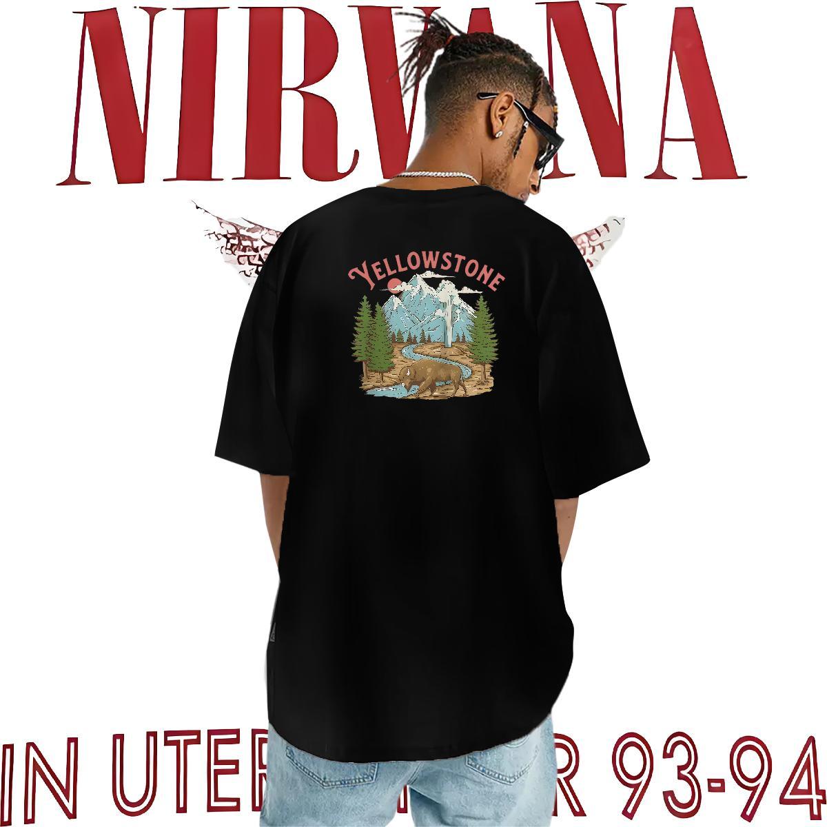 2024 Summer Man T Shirts Mountain Clothes 230g Cotton High Street Hip Hop Popular Anime Breathable Crew Neck Men Clothes T-Shirt