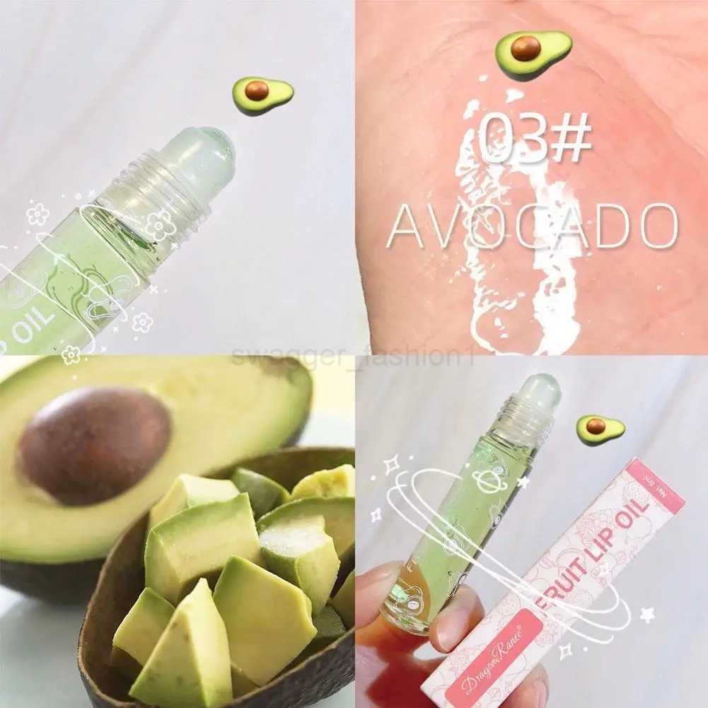 Rolling Ball Lip Oil Moisturizing Lip Ball Colorless Mouth Liquid Transparent Fruit Balm Avocado Lip Hydrating L2c7XJ240812