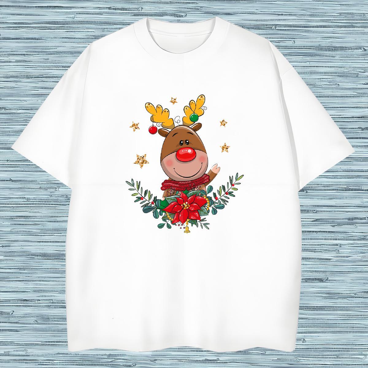Cool Design T-Shirts for Men Christmas Breathable Short Sleeve Street wear Hip Hop Oversized 230g 100% Cotton Tshirt for Man Woman Fashion Design Tops