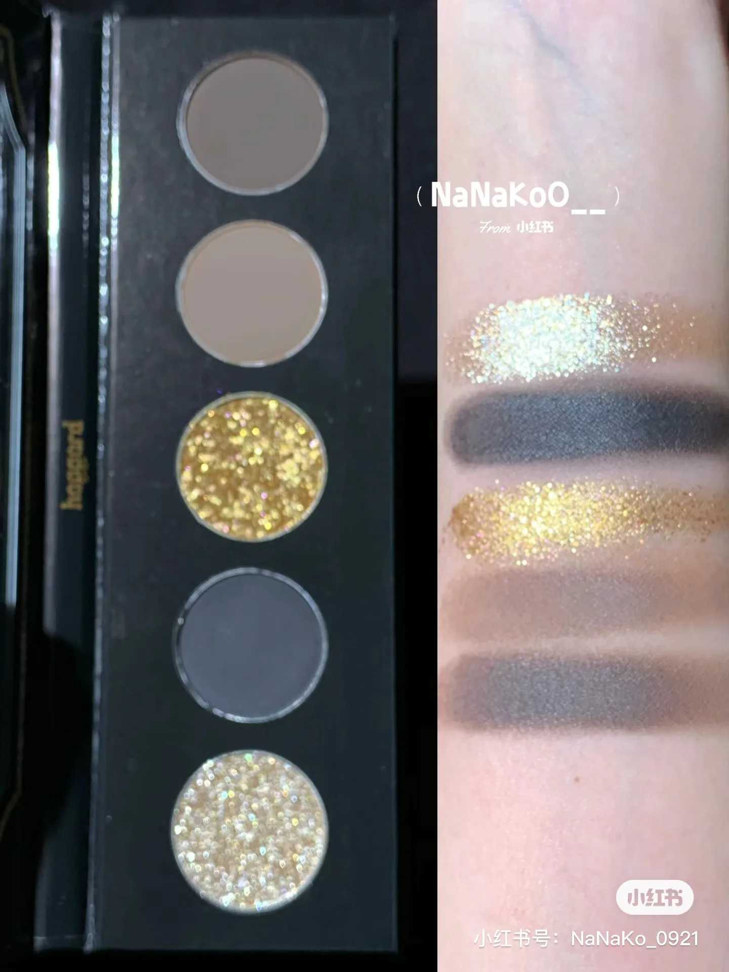 Haggard Scepter Smoky 5 color Eyeshadow Palette Black Gold Chameleon Flash Contouring Matte EyeshadowCL240812