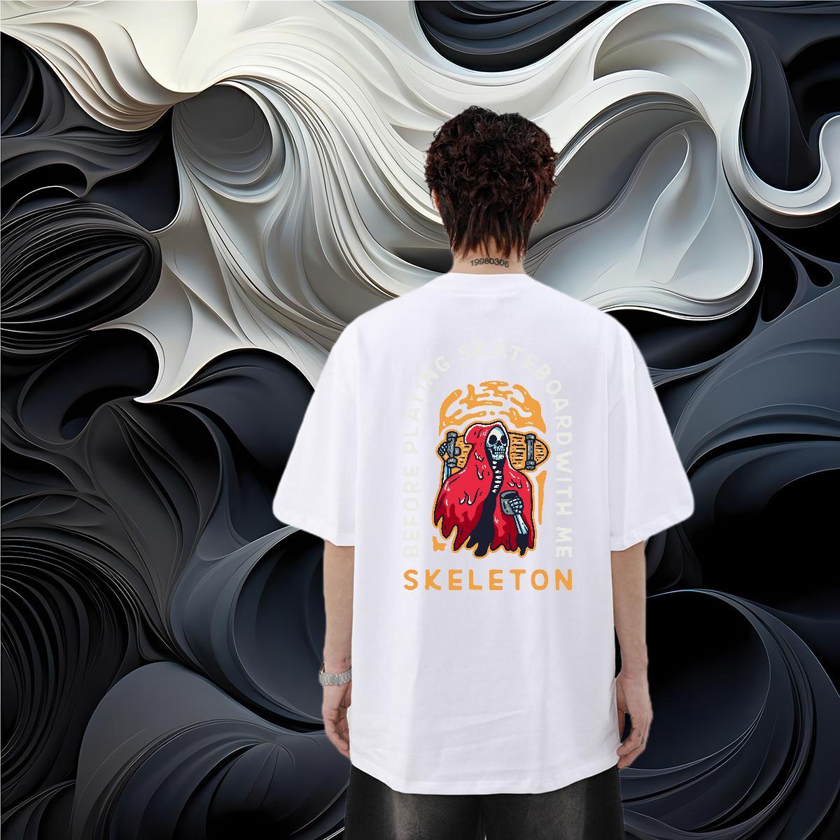 Designer T Shirt For Man skull Tees Shirts 230g Pure Cotton Daily Outfit Brand DIY Anime Breathable Tshirts