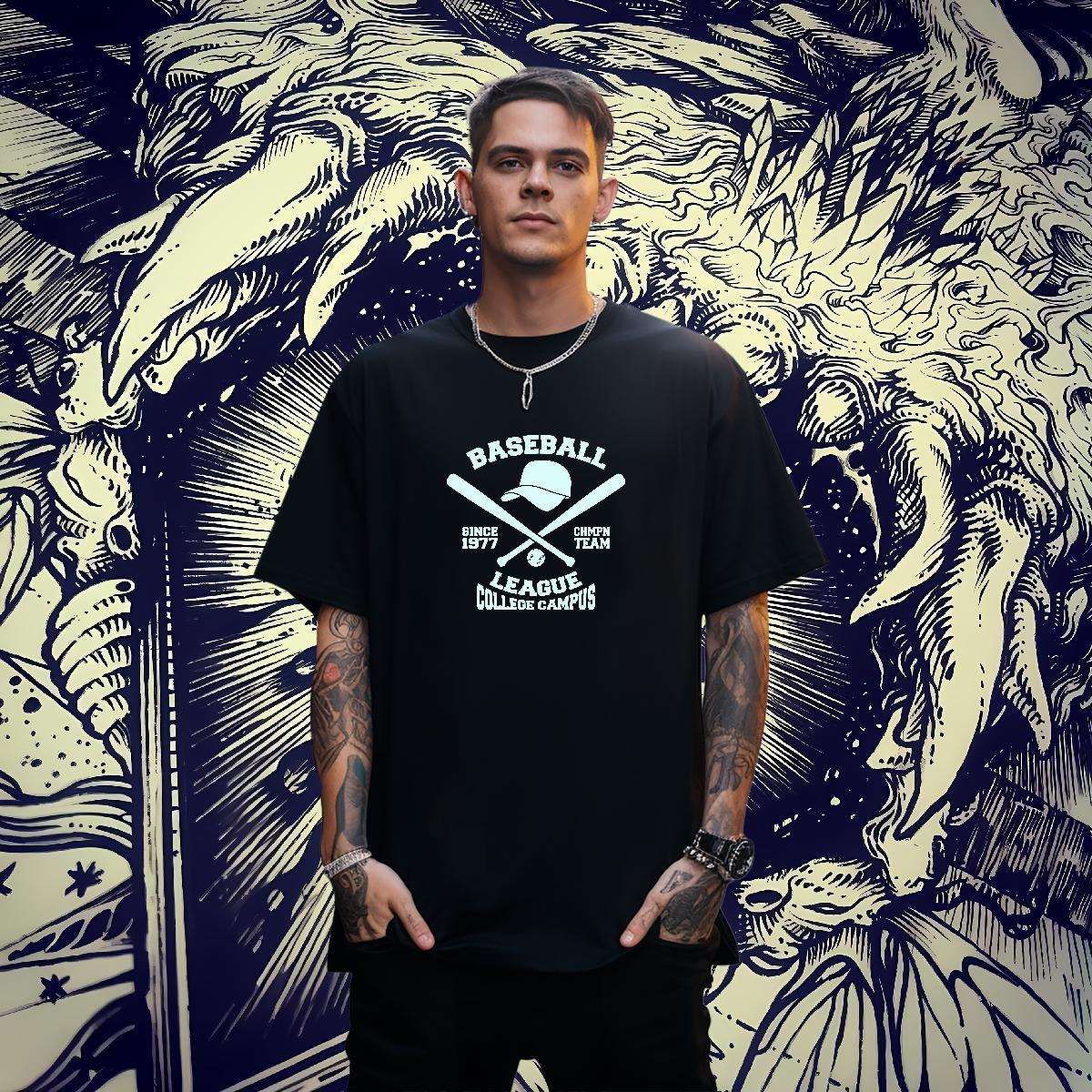 Popular Tshirts Hip Hop 230g 100% Cotton Custom Printing Round Neck Short Sleeve letter T Shirts Men Classic Clothings