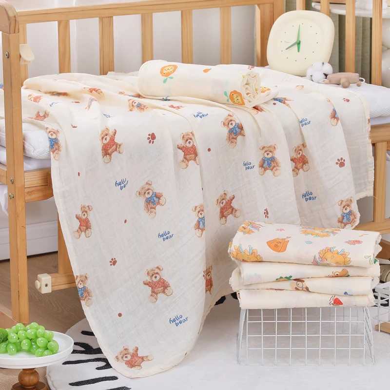Baby blanket newborn plain cotton bath towel summer baby stroller cover packaging Gauze baby sleeping blanket baby suppliesW240810