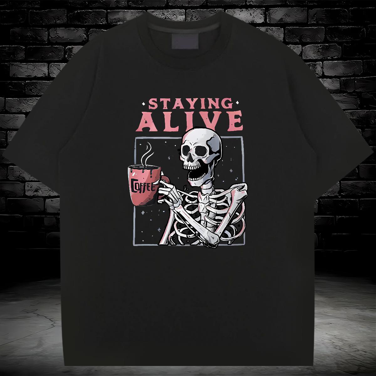New Arrival Mens T Shirts skull Wear 230g Cotton Hip Hop Street Designer Oversized 4XL Short Sleeve O-Neck Men Tops Tees