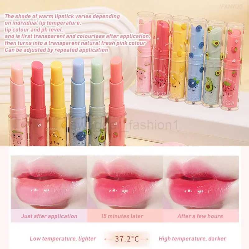 Fruity Color Changing Lip Balm Natural Temperature Change Coloured Lipstick Long Lasting Moisturizing Makeup Cosmetics for WomenXJ240812