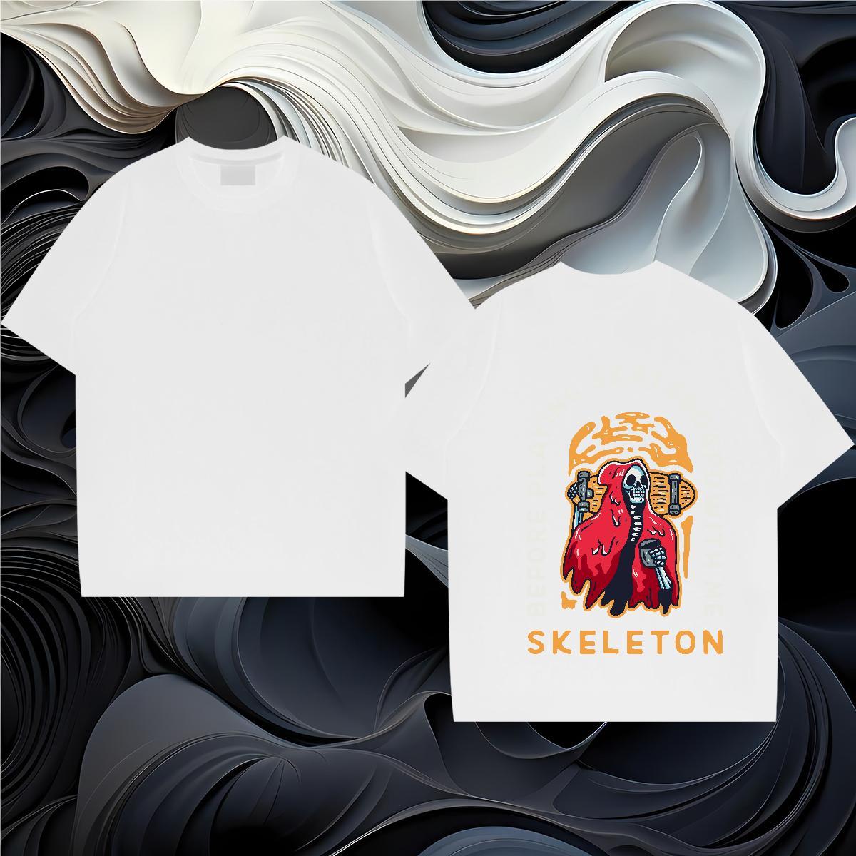 Designer T Shirt For Man skull Tees Shirts 230g Pure Cotton Daily Outfit Brand DIY Anime Breathable Tshirts