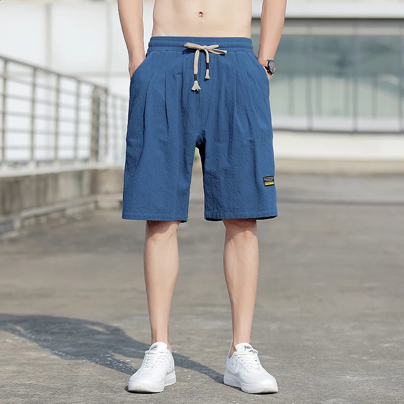 casUAl Shorts for Men Linen Pants Plus Size 8XL PantAlones cortos Hombre Big Size Beach Pants Gym Shorts 240812