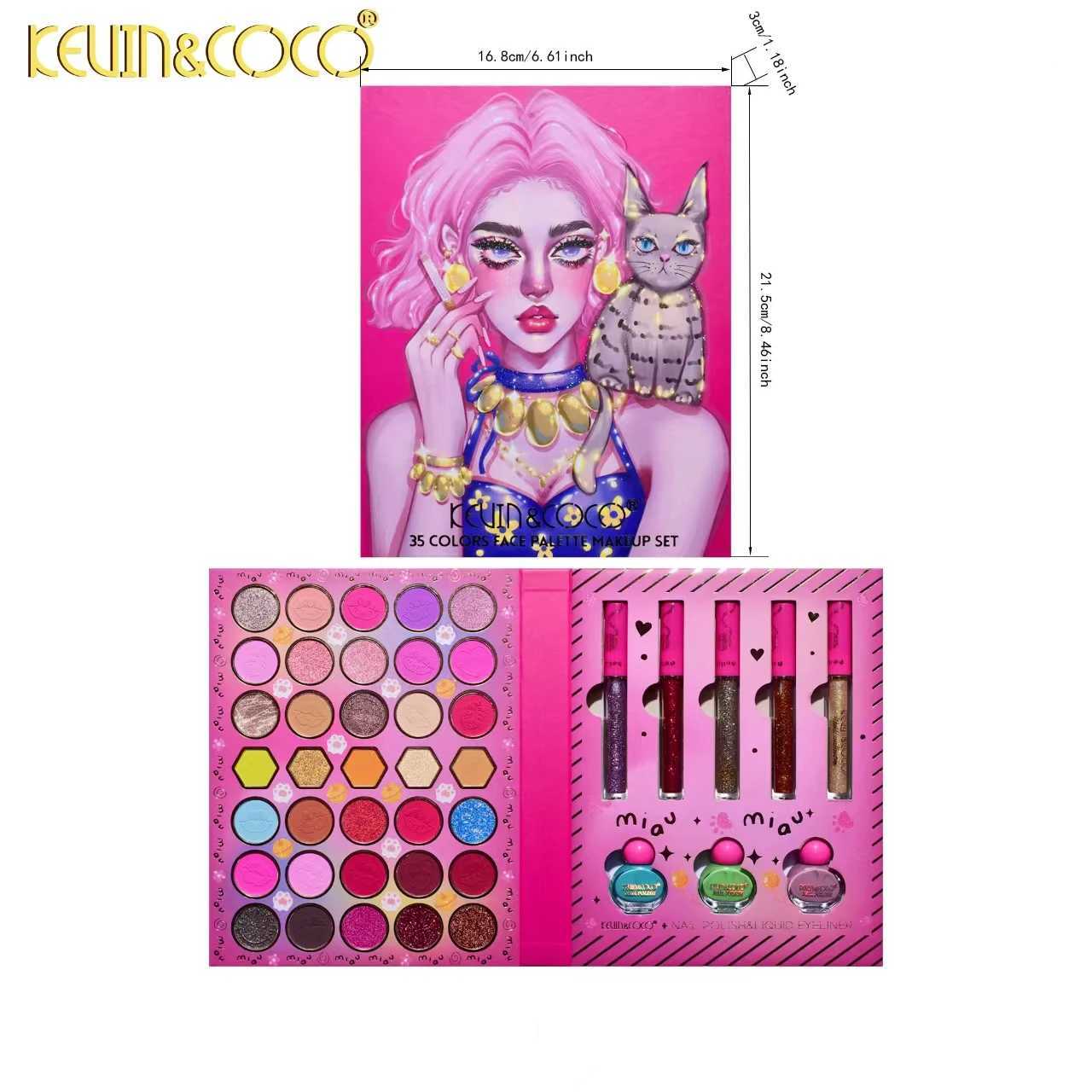 Beauty Makeup Kit Girl Eyeshadow Lipgloss Nail Polish Set 35 Color Eyshadow Palette GiftCL240812