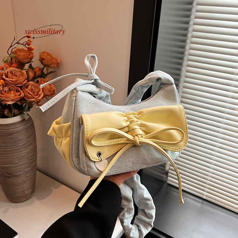 Korean version washed denim handbag for women in spring/summer 2024, new niche underarm bag, stylish one shoulder crossbody bag H812#33
