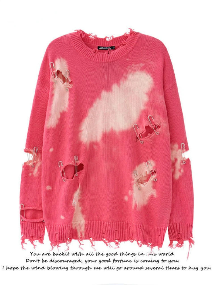 HOUZHOU Harajuku Gothic Sweater Women Streetwear Hollow Out Y2k Tops Autumn Winter Knitted Pullovers Oversized Vintage Sweater 240812