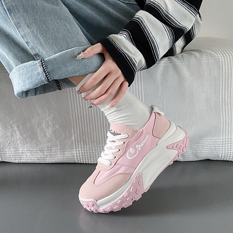 Ddmysports Summer New Thick Sole Pine Cake Umbrella Cloth Breathable And Versatile Dad Instagram Korean Casual Shoes W Outdoor