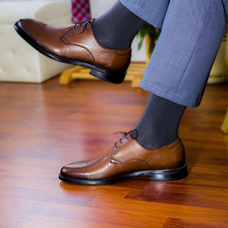 MatchUp Men Bamboo Black Socks Breathable Business Dress 6 PairsLot y240812