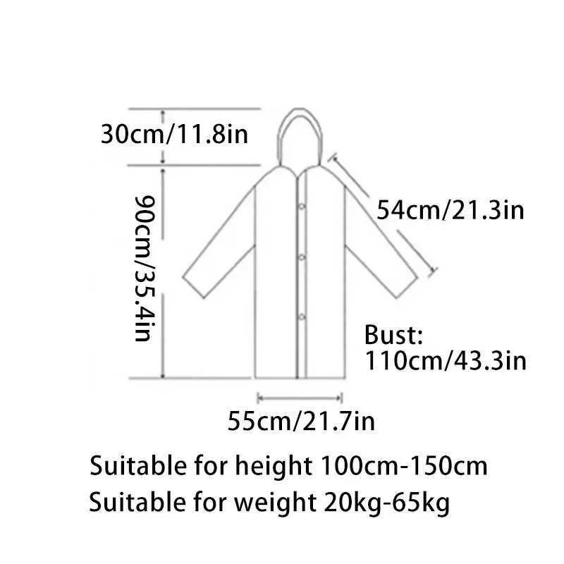 Children Raincoat Reusable Transparent Fashion Rainwear Hooded Rain Poncho Coat Girl Outdoor Raincoats Rain Gear Accessories Y240810