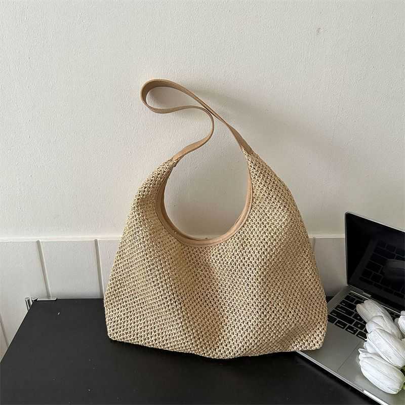 CMM Handmade Woven Bag for Women New Trendy Tote Bag Versatile Large Capacity Shoulder Bag Grass Woven Bag