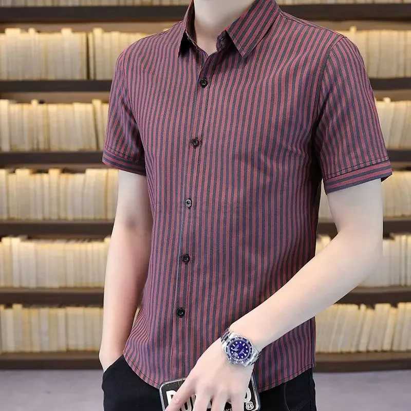 Clothing Graphic Man Tops Printed Shirts And Blouses For Men Geometric Short Sleeve Button Elegant With Sleeves Comfortable SXJ240812